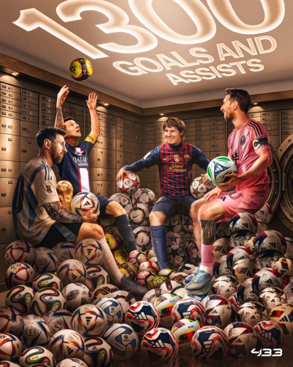 据说里程碑👑梅西1射3传生计胜利参与1300球，896球+404助攻