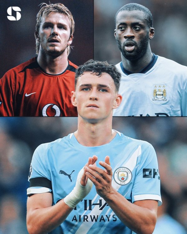 福登打进英超个东说念主第63球，畸形同为62球的小贝和亚亚·图雷